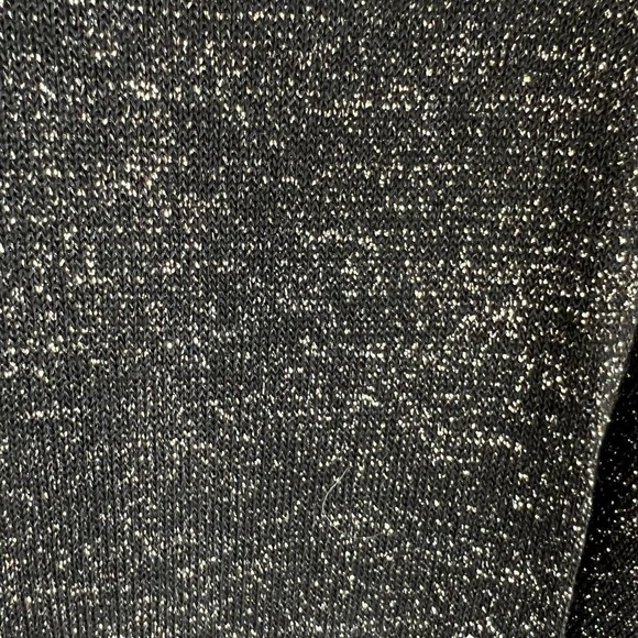 Halston Heritage Women's Metallic Stretch Sweater Midi Dress Sliver/Black Size S - Picture 6 of 10